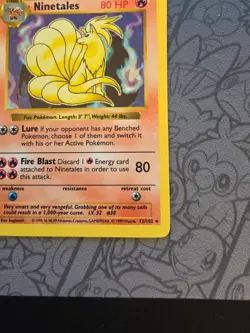 Pokemon: Ninetales Shadowless #12/102 Holo Rare Base Set 1999 WOTC - MP - A92 - Image 5