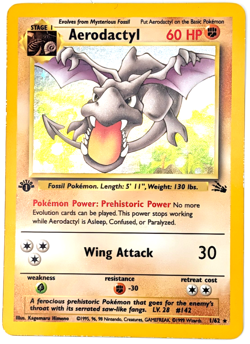 1st Edition Aerodactyl 1/62 Fossil Holo Pokemon - Image 1