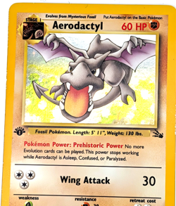 1st Edition Aerodactyl 1/62 Fossil Holo Pokemon - Image 5