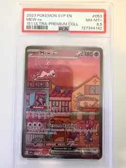 2023 POKEMON SVP EN-SV PROMO 151 ULTRA-PREMIUM COLLECTION #053 MEW EX PSA 8.5 - Image 1