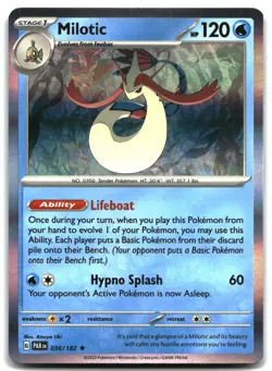 Pokemon Milotic HOLO Rare SV04: Paradox Rift 036/182 LP - Image 1