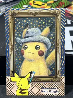 Pokemon Van Gogh Style Pikachu Felt Hat GOLD HIT Electric Pikachu Peru Exclusive - Image 1