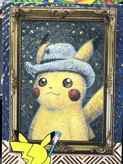 Pokemon Van Gogh Style Pikachu Felt Hat GOLD HIT Electric Pikachu Peru Exclusive - Image 2