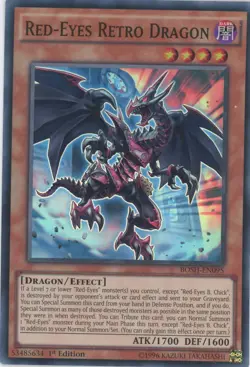 Yugioh Red-Eyes Retro Dragon BOSH-EN095 Super Rare 1st Edition NM - Image 1