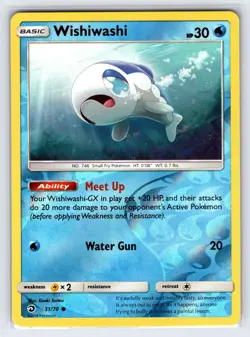 Wishiwashi 31/70 S&M Dragon Majesty Pokemon Card Reverse Holo Common - Vlp - Image 1