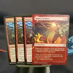 4x MTG Impact Tremors, Various Sets (WOT, MOC, The List) Enchantment - Image 1