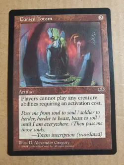 1996 Magic: The Gathering Mirage Cursed Totem Rare - Image 1