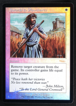 Swords to Plowshares FOIL Magic Card Friday Night Magic Promo MTG - Image 1