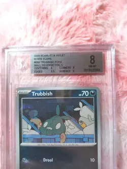 2025 Pokemon White Flare Trubbish Poke Ball Reverse Holo BGS 8 NM-MT #059 PSA - Image 1