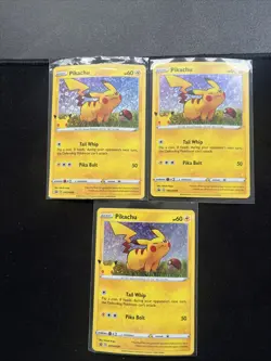 Pikachu General Mills SWSH039 Black Star Promo Holo Pokemon Lot Of 3 Lp Nm Ex - Image 1