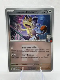 Team Rocket's Meowth 161/217 - Ascended Heroes Reverse Holo - Pokemon TCG NM - Image 1