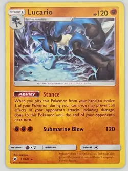 Lucario 71/147 Pokemon - Sun & Moon Burning Shadows MP - Image 1