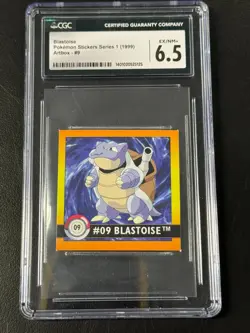 Blastoise Stickers Series 1 1999 Artbox #9 CGC 6.5 Pokemon - Image 1