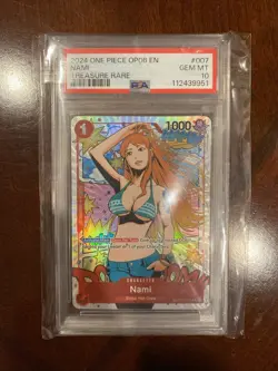 2024 One Piece Wings of The Captain Nami OP-06 #007 Treasure Rare PSA 10 - Image 1