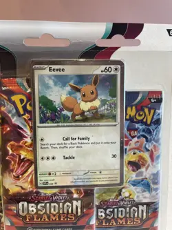 Pokemon Obsidian Flames Eevee Collection 3 Pack Blister Cards - Image 3