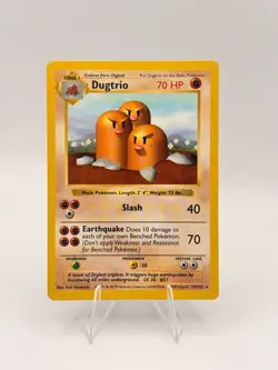 Dugtrio - 19/102 - Pokemon Base Set Shadowless Rare Card WOTC LP - Image 1