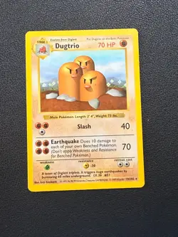 Dugtrio - 19/102 - Pokemon Base Set Shadowless Rare Card WOTC LP - Image 3