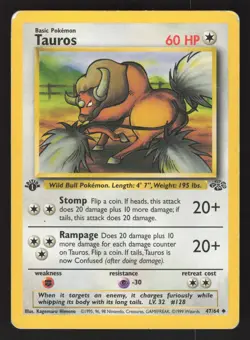Tauros 47/64 1st edition Pokemon Jungle - Image 1