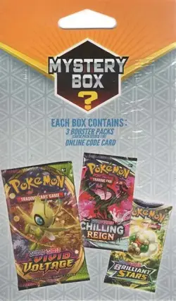 2022 Pokemon Mystery Hanger Box-3 Booster Packs Brand New Factory Sealed Box"" 728192536908 - Image 2