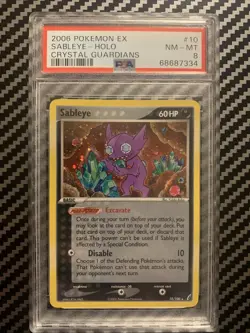 2006 POKEMON EX CRYSTAL GUARDIANS #10 SABLEYE-HOLO PSA 8 - Image 1