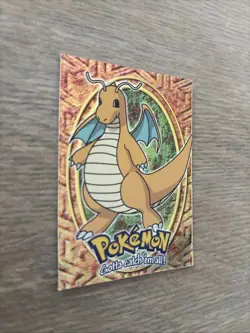 🔵 1999 Topps Pokemon Movie DRAGONITE #149 HOLO Textured FOIL #E12 Black Logo - Image 2