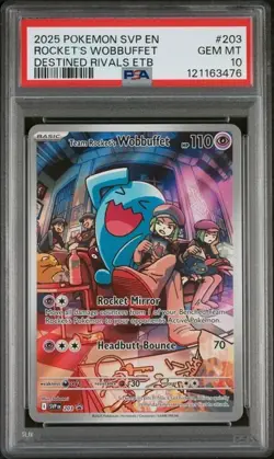 POKEMON SVP EN-SV BLACK STAR PROMO 203 ROCKET'S WOBBUFFET DESTINED RIVALS PSA 10 - Image 1
