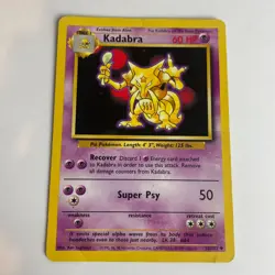 Kadabra 32/102 Base Set (Unlimited) Uncommon Pokemon Moderate Play+ - Image 3