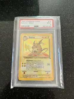 1999 Pokemon Fossil Raichu-Holo #14 PSA 9 Mint - Image 1