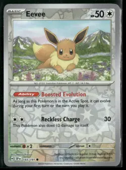Pokemon TCG Eevee Common Reverse Holo Surging Sparks 143/191 NM - Image 1