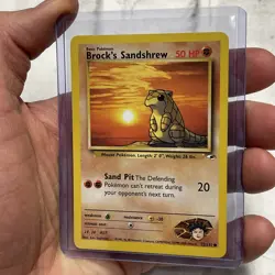 Brock's Sandshrew 72/132 Unlimited Gym Heroes Non Holo NM Pokemon Nintendo Vtg - Image 2