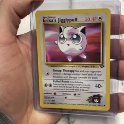 Erika's Jigglypuff 69/132 Unlimited Pokemon Gym Challenge Common Vintage Vtg LP+ - Image 2