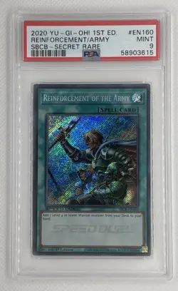 2020 Yu-Gi-Oh! 1st Ed. Reinforcement / Army SBCB - Secret Rare #EN160 PSA 9 Mint - Image 1