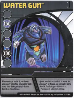 Bakugan Card WATER GUN Blue Ability Card BA667-AB-SM-GBL 37/48q 2009 - Image 1