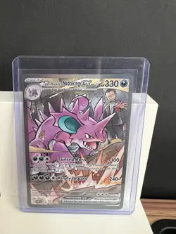 Pokemon TCG Destined Rivals Team Rockets Nidoking EX Card 233/182 SIR - Image 1