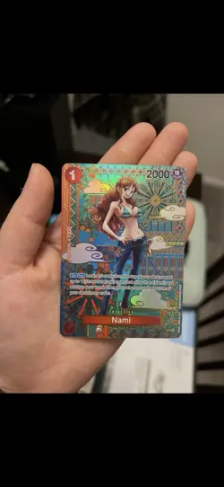 Bandai One Piece Card Game Nami OP01-016 Awakening of the New Era Full Art Foil - Image 3