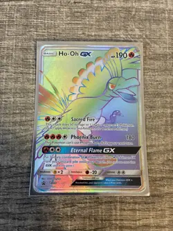 Pokemon TCG Ho-Oh GX SM80 Rainbow Full Art Promo Card Sun & Moon - Image 1