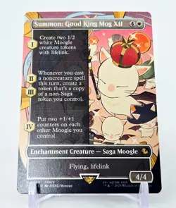 MTG • SUMMON: GOOD KING MOG XII Borderless • Commander Final Fantasy Magic - Image 1