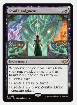 Teval's Judgment | TDC Tarkir Dragonstorm | Black Enchantment Draw Rare | NEW NM - Image 1
