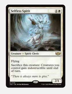 Selfless Spirit | MTG Tarkir Dragonstorm White Spirit Cleric Indestructible | NM - Image 1
