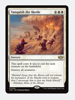 Vanquish the Horde | MTG Tarkir (TDC) White Sorcery Board Wipe Cost Reduce | NM - Image 1