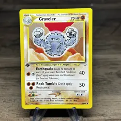 Pokemon GRAVELER 30/64 Card NEO REVELATION First Ed UNCOMMON NM - Image 1