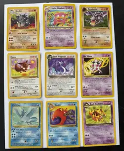 Pokemon 9 Card Lot - Fossil/Neo Destiny - Light Slowbro, Aerodactyl Holo, Others - Image 1