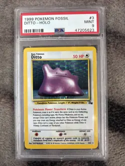 PSA 9 - 1999 POKEMON FOSSIL #3 DITTO HOLO - Image 1