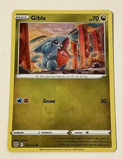 Pokemon - Gible 107/172 - Reverse Holo Rare - Brilliant Stars - NM/M - New - Image 1