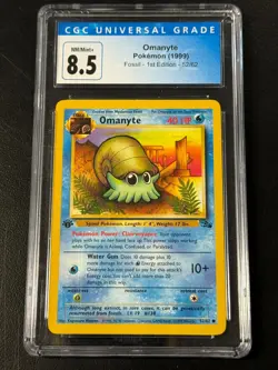 Omanyte 1999 Fossil 1st Ed. 52/62 CGC 8.5 Pokemon - Image 1