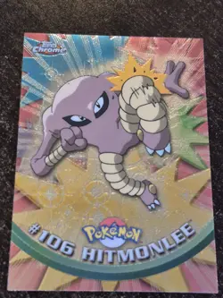 2000 Pokemon Game Topps Chrome Hitmonlee Rare Holo Card - Image 1