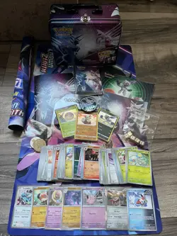 Pokemon TCG Dialga Palkia Tin Scarlet & Violet Bundle 100+Cards Playmat Promo - Image 1