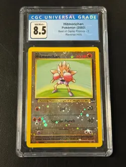 Hitmonchan 2003 Best of Game Promos 2 Reverse Holo SWIRL CGC 8.5 Pokemon - Image 1