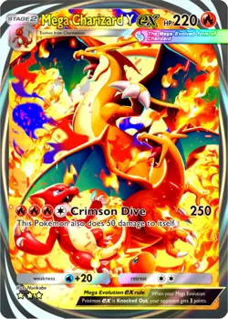 Mega Charizard Y Ex Immersive Art Pokemon Pocket TCG Pokemon Card FANMADE HOLO - Image 1