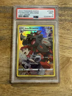 GRADED PSA 9 2022 Pokemon SWSH FA/Hisuian Arcanine Lost Origin #TG08 - Image 1